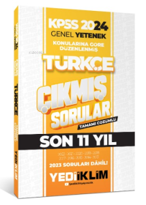 2024 KPSS Genel Yetenek Lisans Türkçe Konularına Göre Tamamı Çözümlü Çıkmış Sorular