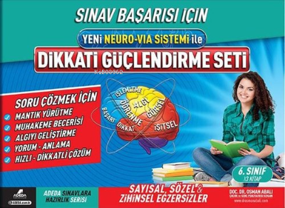 Sınav Başarısı İçin Yeni Neuro-Via Sistemi İle Dikkati Güçlendirme Seti 6. Sınıf (3 Kitap Takım)